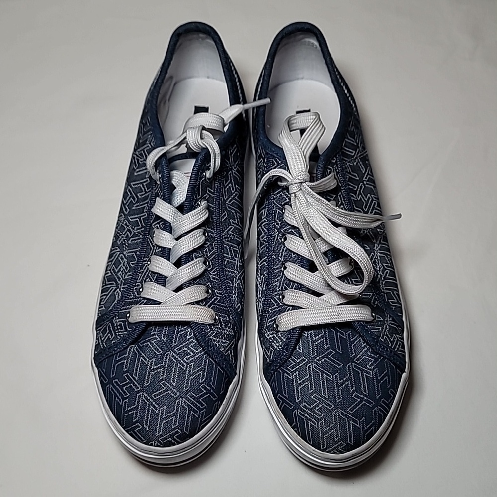 Tommy Hilfiger Blue and White Low-Top Sneakers
